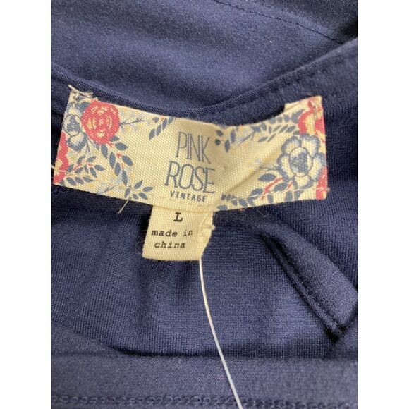 PINK ROSE VINTAGE, Costal Navy,Label states Size Large, Measurements say XS - Picture 7 of 9